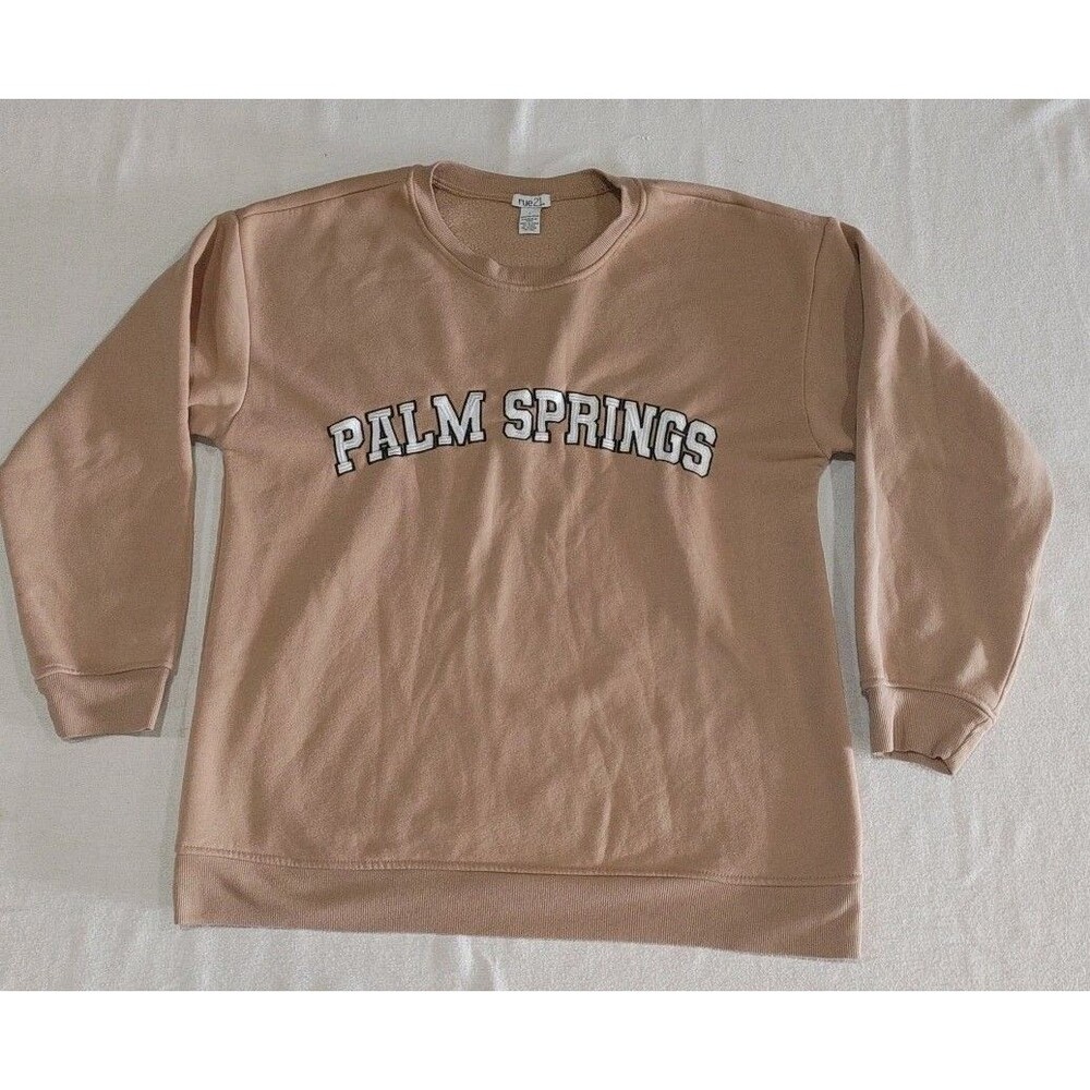 Rue 21 Palm Springs Crewneck Sweatshirt Beige Women's Size Large